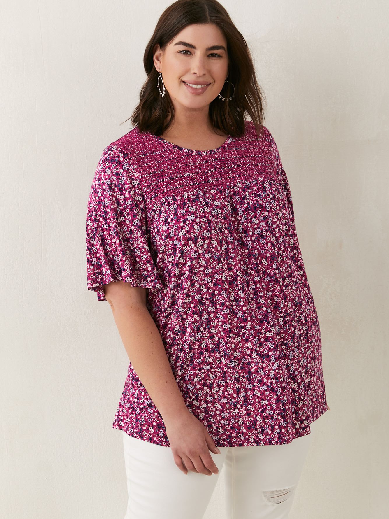 Responsible, Printed Tunic With Flutter Sleeve - In Every Story