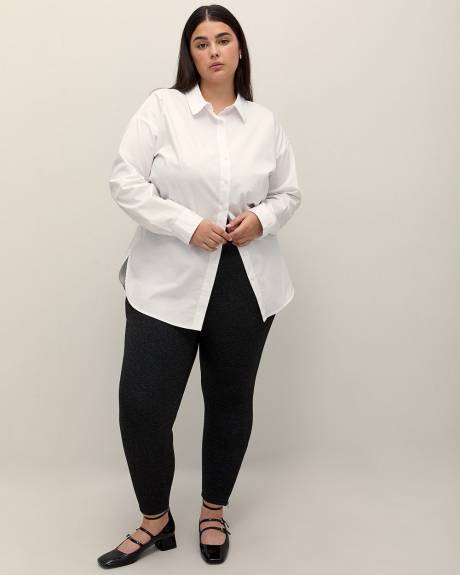 Legging tendance noir texturé avec ourlet à fermeture éclair