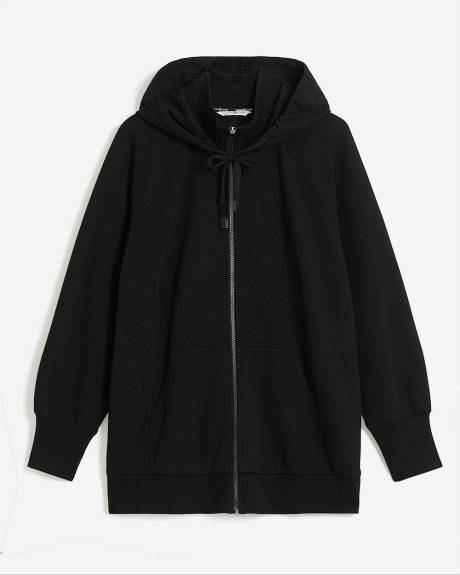 Black Long-Sleeve Hooded Zip Jacket - Active Zone