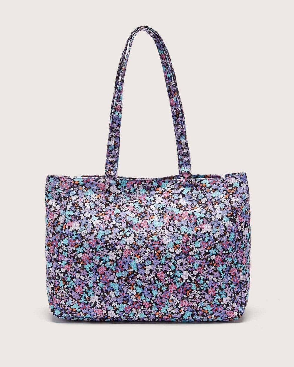 Floral Tote with Removable Clear Pouch
