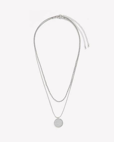 Paper Glitter and Twisted Chain Necklace, Set of 2