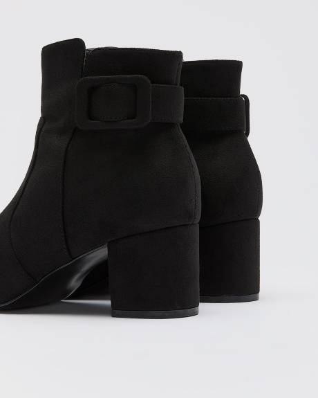 Extra Wide Width, Block-Heel Bootie with Side Buckle