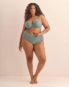 Microfibre Brief with Printed Lace Panel - ti Voglio