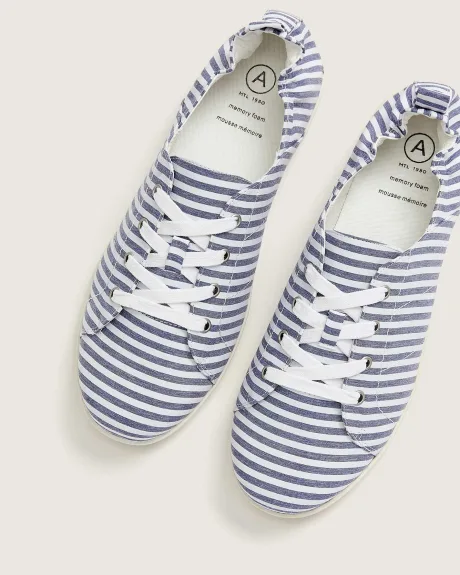 Wide-Width Lace-Up Comfort Sneakers, Striped - Addition Elle