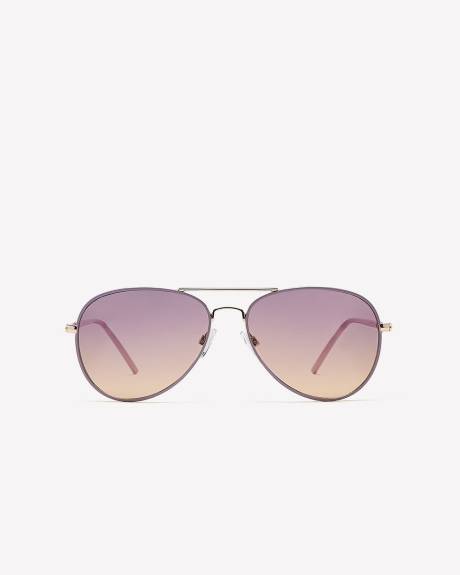 Coloured Aviator Metal Frame Sunglasses