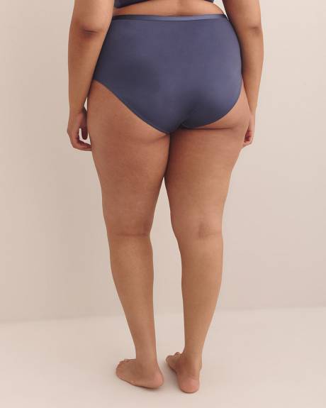 Blue Satin Brief with Mesh Band - ti Voglio