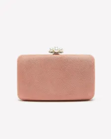 Pink Clutch with Pearl Closure - Addition Elle