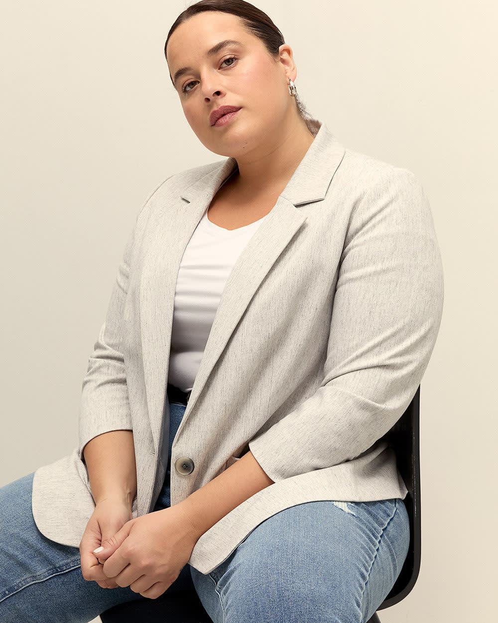 Ruched Sleeve Blazer - Addition Elle
