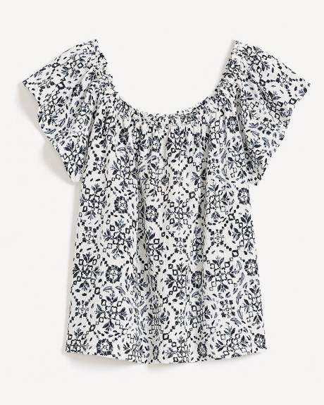 Off-Shoulder Top with Flutter Sleeves