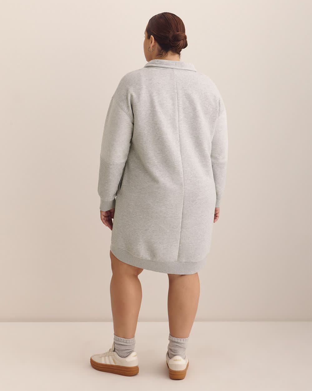 Heather Grey Ottoman Mock-Neck Sweatshirt Dress - Active Zone Heather Grey Ottoman Mock-Neck Sweatshirt Dress - Active Zone