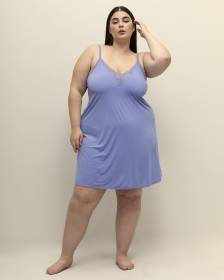 Satin Microfibre Nighty with Lace Details - Déesse Collection