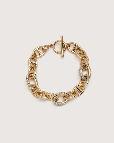 Chunky Chain Bracelet With Gem Stones - In Every Story