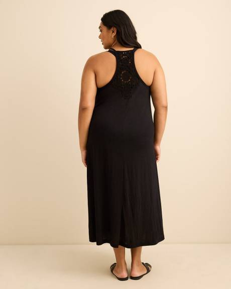 Robe long couvre-maillot avec d&eacute;tail crochet&eacute;