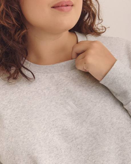 Heather Grey Feel Cozy Sweatshirt with Small Logo - adidas