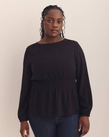 Blouse à col rond et taille élastique - Addition Elle