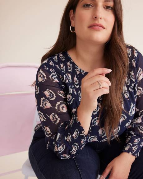 Lightweight Blouse with Smocked Neckline