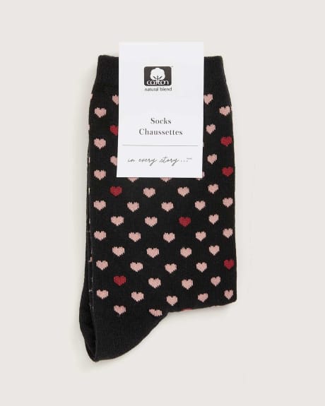 Fashion Crew Socks, Hearts - In Every Story