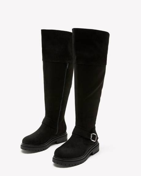 Extra Wide Width and Wide Calf, Over-the-Knee Microsuede Boot