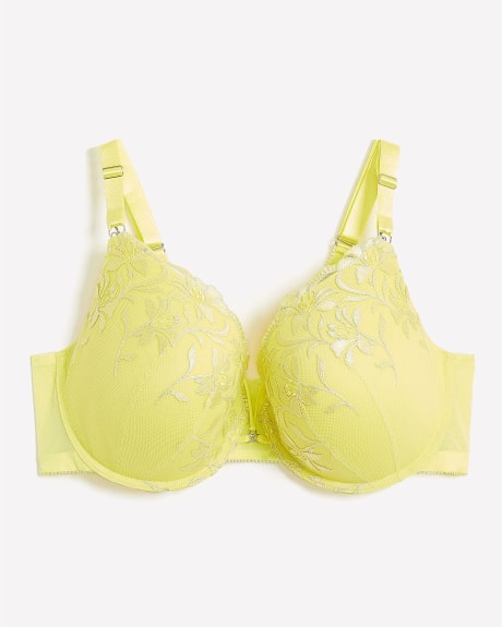 Underwire Plunge Bra with Embroidery - Déesse Collection