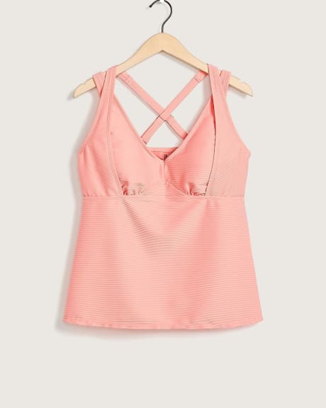 Tankini à col V et bretelles ajustables, tissu responsable