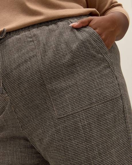 Pantalon à jambe fuselé à petit motif pied-de-poule