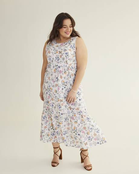 Responsible, Sleeveless Tiered Maxi Dress