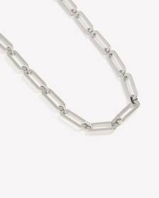 Collier court argenté à mailles allongées