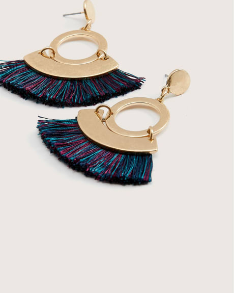 Boucles d'oreilles boho avec franges bleues