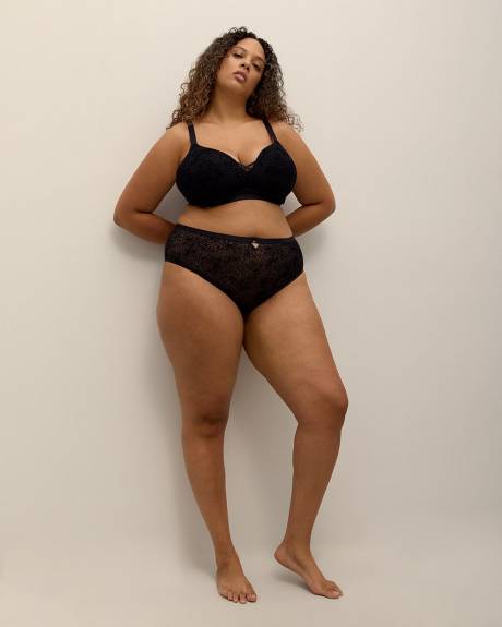 High-Cut Zebra Mesh Brief - Déesse Collection