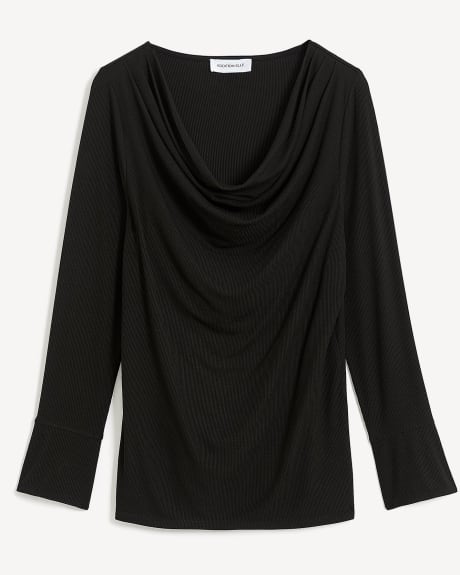 Black Cowl Neck Knit Top - Addition Elle