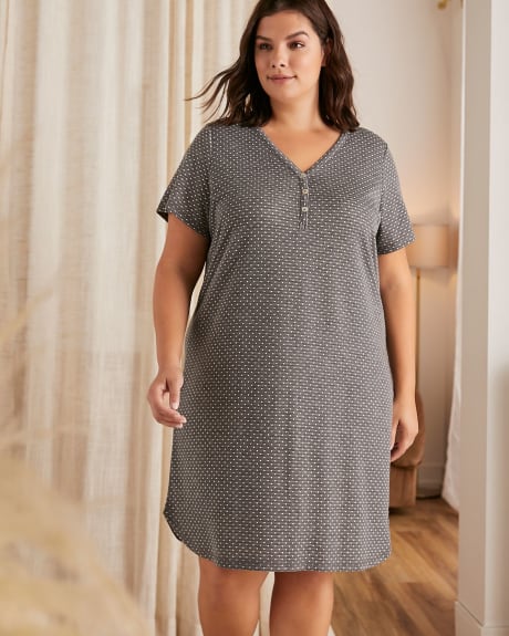 Robe de nuit en Jacquard à manches courtes - tiVOGLIO
