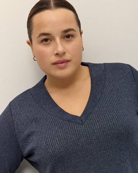 Knit Top with Long Bubble Sleeves