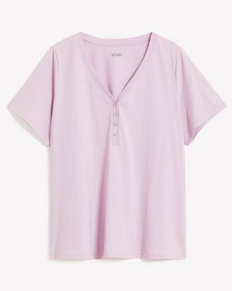 Haut de pyjama en mélange de coton à col Henley - ti Voglio