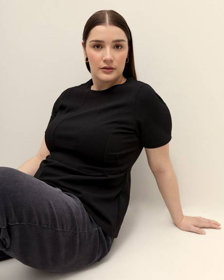 Fit and Flare Knit Top with Seam Details - Addition Elle