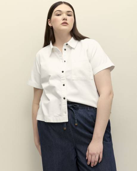 Chemisier blanc en denim