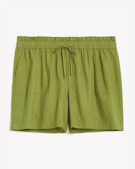 Linen Blend Pull-On Short