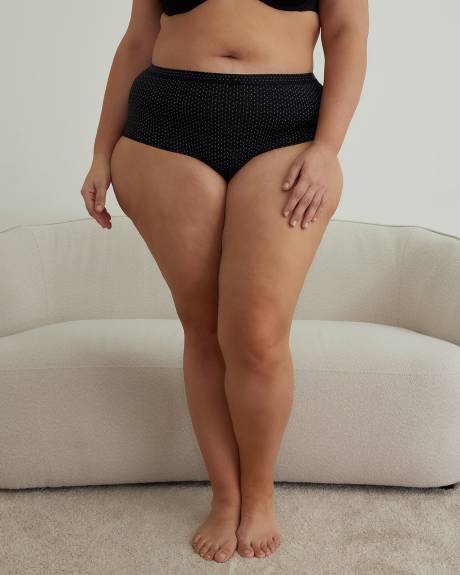 Microfibre Full Brief with Polka-Dot Print and Bow - ti Voglio