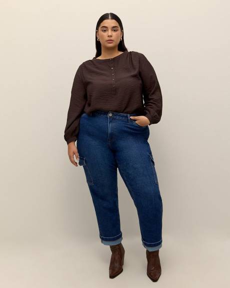 Responsible, Swing Blouse with Long Trim Sleeves