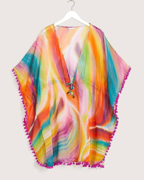 Multicolour Chiffon Caftan Swim Cover-Up - BLEU Rod Beattie
