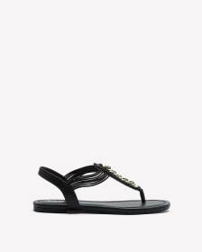 Extra Wide Width, Flat T-Strap Sandal with Chain