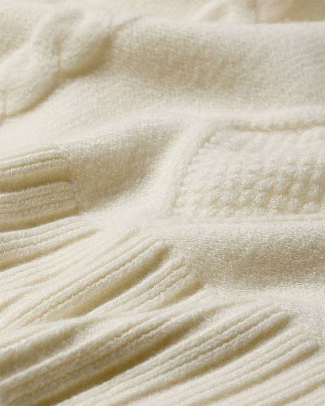 Veste cardigan tunique à mailles torsadées