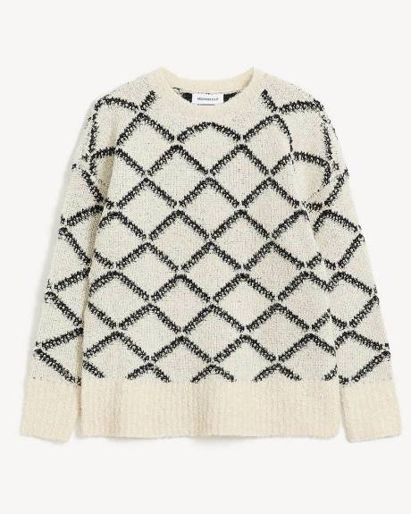 Argyle Stitch Crewneck Sweater - Addition Elle
