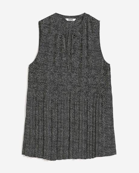 Printed Sleeveless Pleated Tunic
