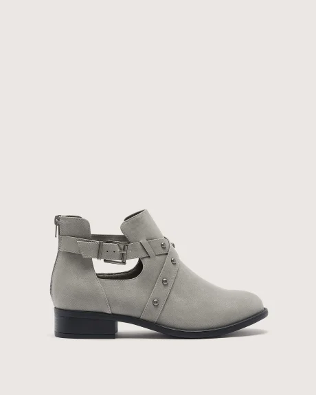 Extra Wide Width, Grey Bootie with Studs