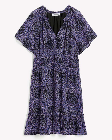 Woven Dress with Short Raglan Sleeves - Addition Elle