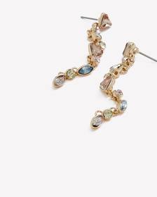 Pendants d'oreilles droits avec pierres colorées - Addition Elle
