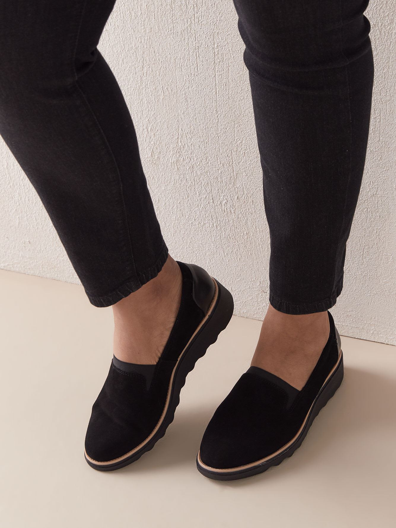 clarks sharon dolly suede wedge loafer 