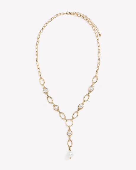 Chain and Pearl Necklace