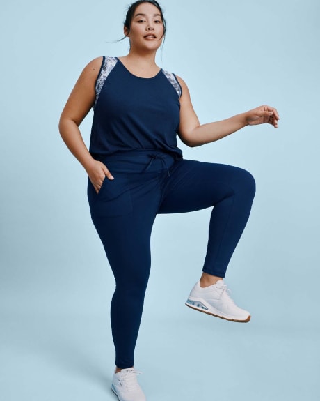 Leggings With Drawstring Waist and Pockets - Active Zone