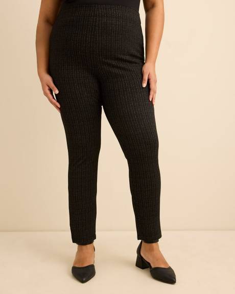 Textured Grid Pattern Crop Legging